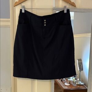 Jofit Black Mini Skirt with Button Front